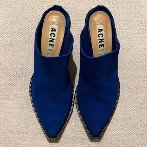 Acne Royal Blue Genuine Suede Mules size 40 (fits 9.5)